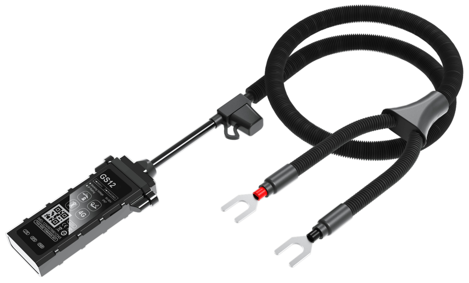 WanWay GS12 4G eSIM tracking device and harness